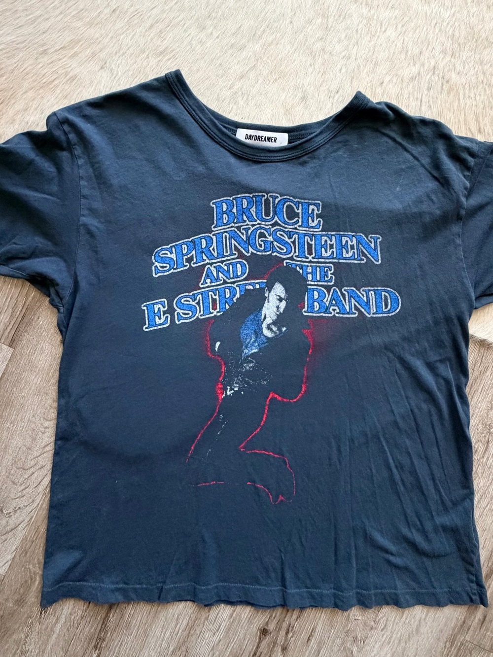 EUC Daydreamer Black Kids Short Sleeve Tee with Blue and Red Graphic